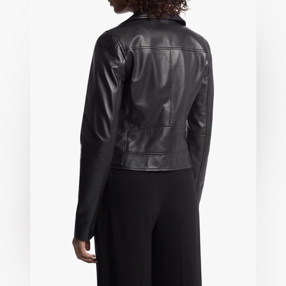 Michael Kors leather Motorcycle jacket in black - Picture 2 of 10